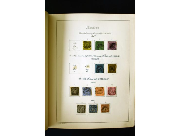 1850/1958, postfrische, ungebrauchte und gestempelte Sammlung mit u.a. Dt. Reich Bl.1, Bl.3 auf Brief etc.; 2 Alben