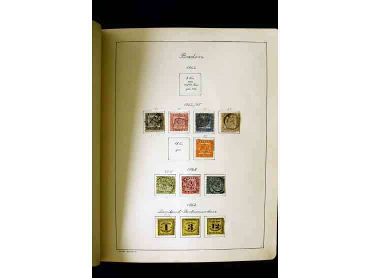 1850/1958, postfrische, ungebrauchte und gestempelte Sammlung mit u.a. Dt. Reich Bl.1, Bl.3 auf Brief etc.; 2 Alben