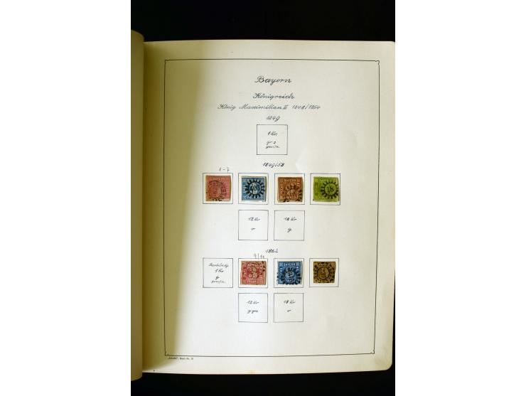 1850/1958, postfrische, ungebrauchte und gestempelte Sammlung mit u.a. Dt. Reich Bl.1, Bl.3 auf Brief etc.; 2 Alben
