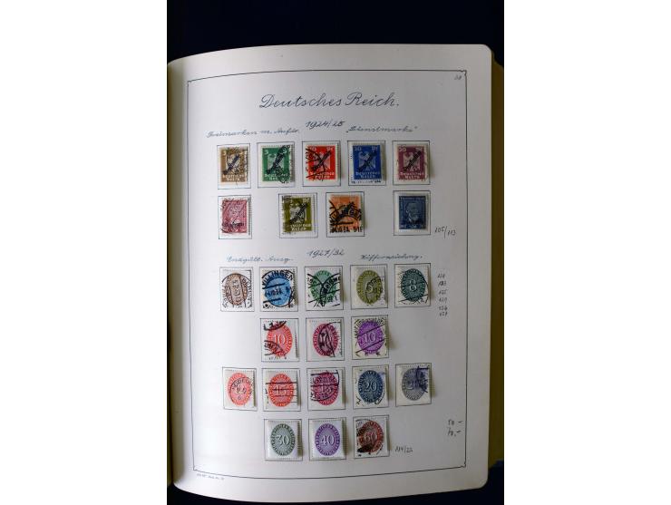 1850/1958, postfrische, ungebrauchte und gestempelte Sammlung mit u.a. Dt. Reich Bl.1, Bl.3 auf Brief etc.; 2 Alben