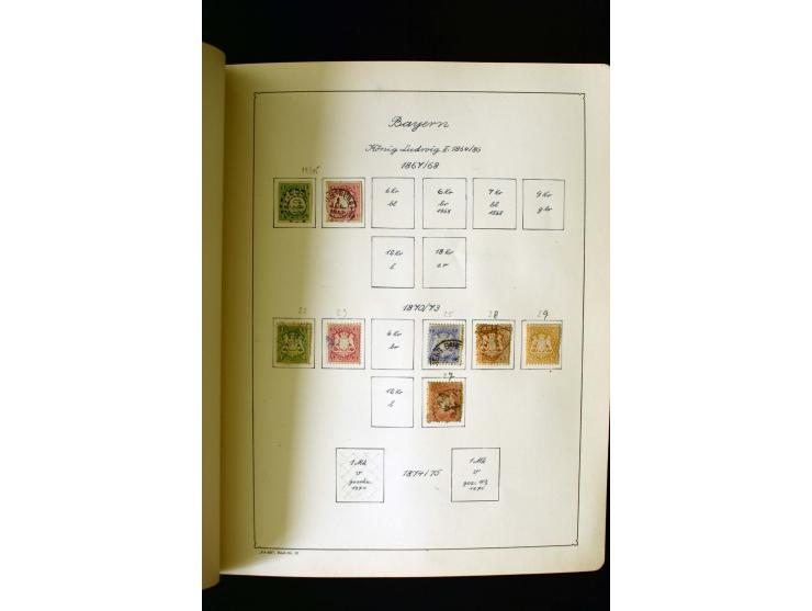 1850/1958, postfrische, ungebrauchte und gestempelte Sammlung mit u.a. Dt. Reich Bl.1, Bl.3 auf Brief etc.; 2 Alben