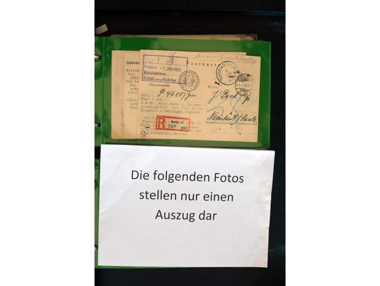 1853/1986 (ca.), interessanter Posten Briefe, Karten und Ganzsachen, dabei Reco, Luftpost, DOX, Zeppelin etc., dazu etwas Aus