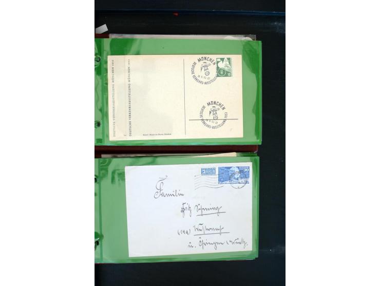 1853/1986 (ca.), interessanter Posten Briefe, Karten und Ganzsachen, dabei Reco, Luftpost, DOX, Zeppelin etc., dazu etwas Aus