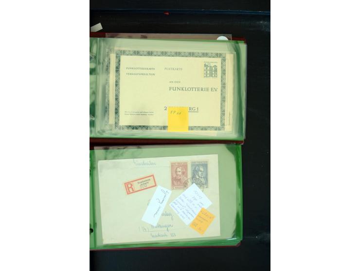1853/1986 (ca.), interessanter Posten Briefe, Karten und Ganzsachen, dabei Reco, Luftpost, DOX, Zeppelin etc., dazu etwas Aus