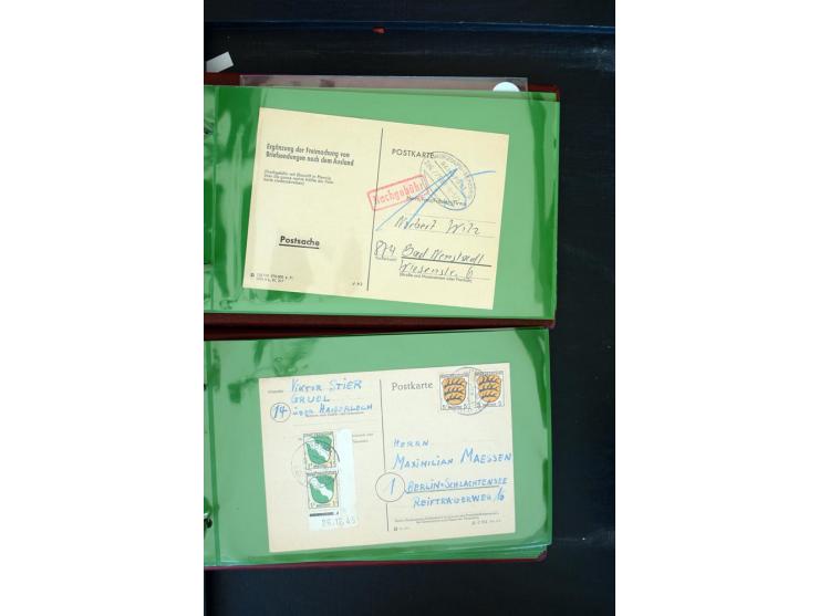 1853/1986 (ca.), interessanter Posten Briefe, Karten und Ganzsachen, dabei Reco, Luftpost, DOX, Zeppelin etc., dazu etwas Aus