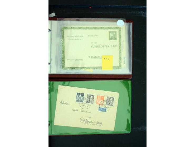 1853/1986 (ca.), interessanter Posten Briefe, Karten und Ganzsachen, dabei Reco, Luftpost, DOX, Zeppelin etc., dazu etwas Aus