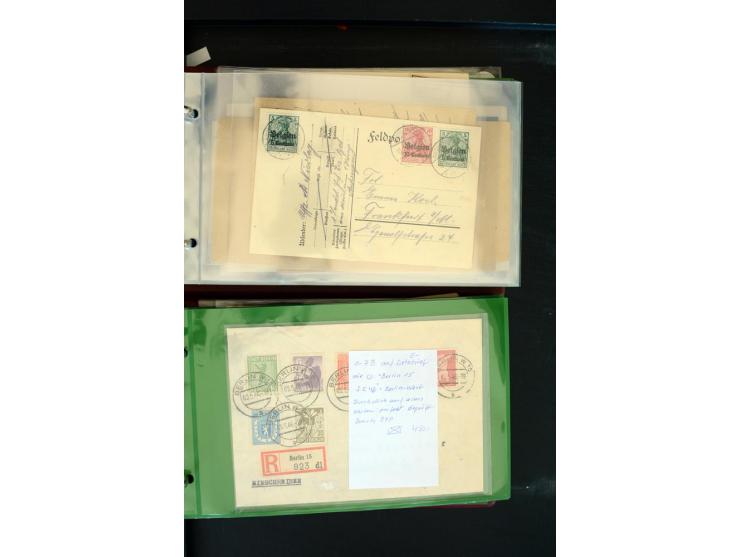 1853/1986 (ca.), interessanter Posten Briefe, Karten und Ganzsachen, dabei Reco, Luftpost, DOX, Zeppelin etc., dazu etwas Aus