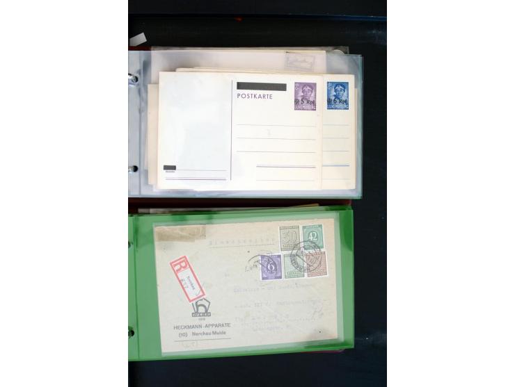 1853/1986 (ca.), interessanter Posten Briefe, Karten und Ganzsachen, dabei Reco, Luftpost, DOX, Zeppelin etc., dazu etwas Aus