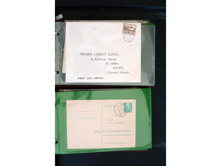 1853/1986 (ca.), interessanter Posten Briefe, Karten und Ganzsachen, dabei Reco, Luftpost, DOX, Zeppelin etc., dazu etwas Aus