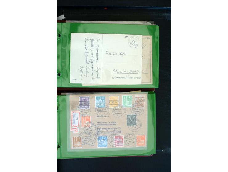 1853/1986 (ca.), interessanter Posten Briefe, Karten und Ganzsachen, dabei Reco, Luftpost, DOX, Zeppelin etc., dazu etwas Aus