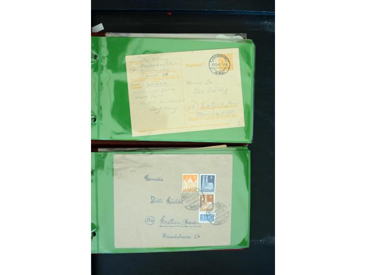 1853/1986 (ca.), interessanter Posten Briefe, Karten und Ganzsachen, dabei Reco, Luftpost, DOX, Zeppelin etc., dazu etwas Aus