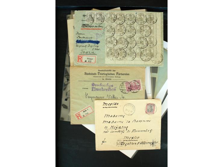 1875/1948, interessanter Posten mit Schwerpunkt Deutsches Reich, dabei Auslandspost mit besseren Destinationen, R-Briefe, Por