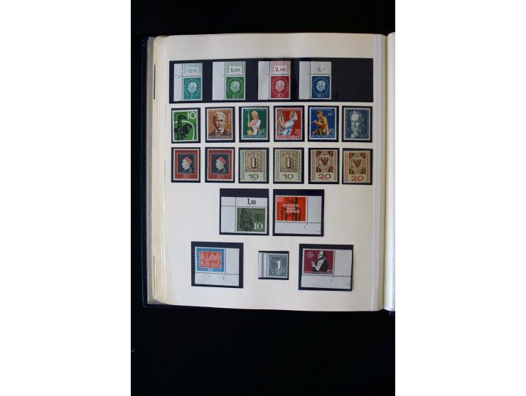 1945/60, postfrische, ungebrauchte und gestempelte Sammlung mit Gemeinschaftsausgaben, Bizone, SBZ, DDR, Bund (mit allen gute