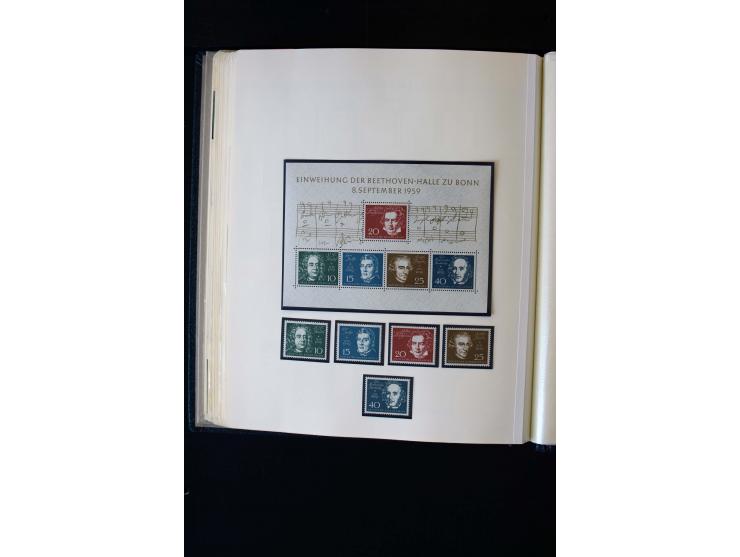 1945/60, postfrische, ungebrauchte und gestempelte Sammlung mit Gemeinschaftsausgaben, Bizone, SBZ, DDR, Bund (mit allen gute