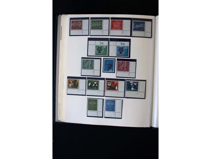1945/60, postfrische, ungebrauchte und gestempelte Sammlung mit Gemeinschaftsausgaben, Bizone, SBZ, DDR, Bund (mit allen gute