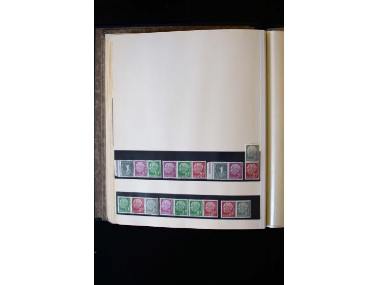 1945/60, postfrische, ungebrauchte und gestempelte Sammlung mit Gemeinschaftsausgaben, Bizone, SBZ, DDR, Bund (mit allen gute