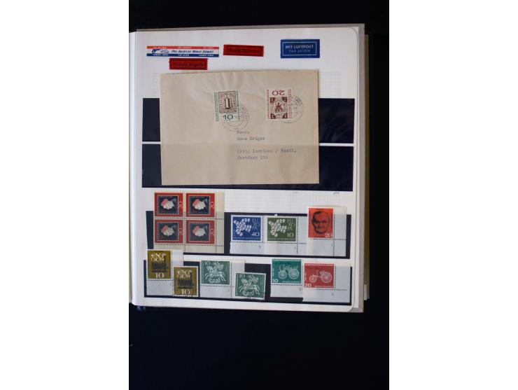 1945/60, postfrische, ungebrauchte und gestempelte Sammlung mit Gemeinschaftsausgaben, Bizone, SBZ, DDR, Bund (mit allen gute