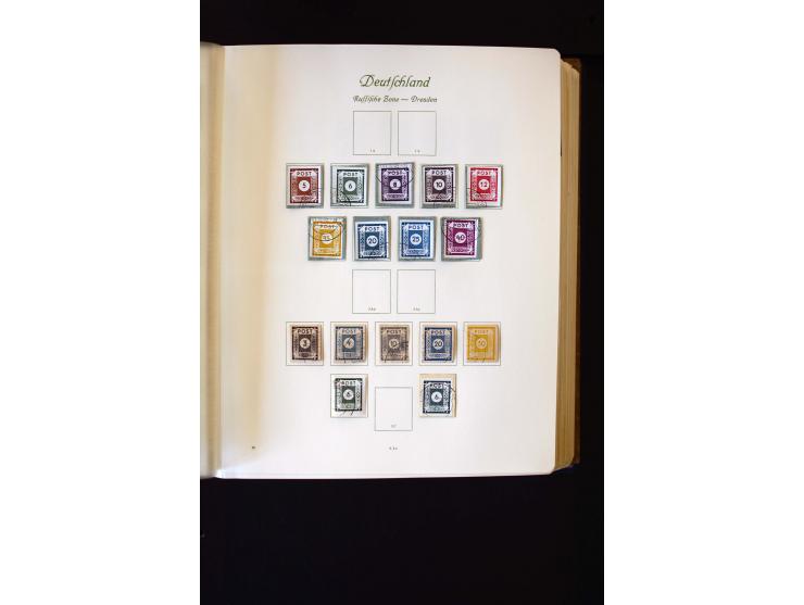 1945/60, postfrische, ungebrauchte und gestempelte Sammlung mit Gemeinschaftsausgaben, Bizone, SBZ, DDR, Bund (mit allen gute