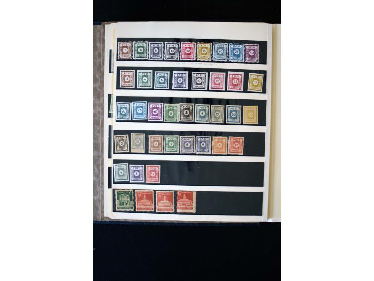 1945/60, postfrische, ungebrauchte und gestempelte Sammlung mit Gemeinschaftsausgaben, Bizone, SBZ, DDR, Bund (mit allen gute