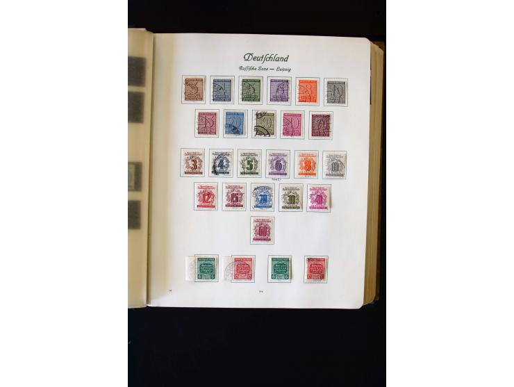 1945/60, postfrische, ungebrauchte und gestempelte Sammlung mit Gemeinschaftsausgaben, Bizone, SBZ, DDR, Bund (mit allen gute