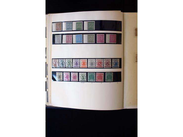 1945/60, postfrische, ungebrauchte und gestempelte Sammlung mit Gemeinschaftsausgaben, Bizone, SBZ, DDR, Bund (mit allen gute