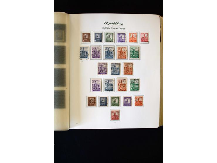 1945/60, postfrische, ungebrauchte und gestempelte Sammlung mit Gemeinschaftsausgaben, Bizone, SBZ, DDR, Bund (mit allen gute