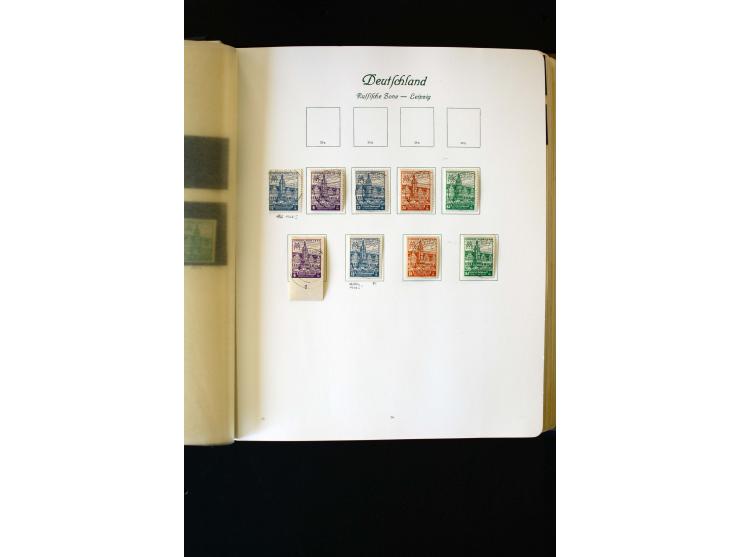 1945/60, postfrische, ungebrauchte und gestempelte Sammlung mit Gemeinschaftsausgaben, Bizone, SBZ, DDR, Bund (mit allen gute
