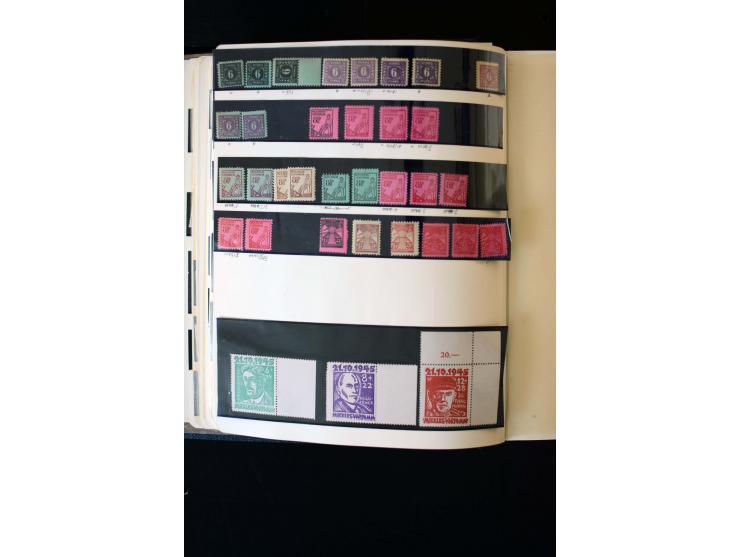 1945/60, postfrische, ungebrauchte und gestempelte Sammlung mit Gemeinschaftsausgaben, Bizone, SBZ, DDR, Bund (mit allen gute