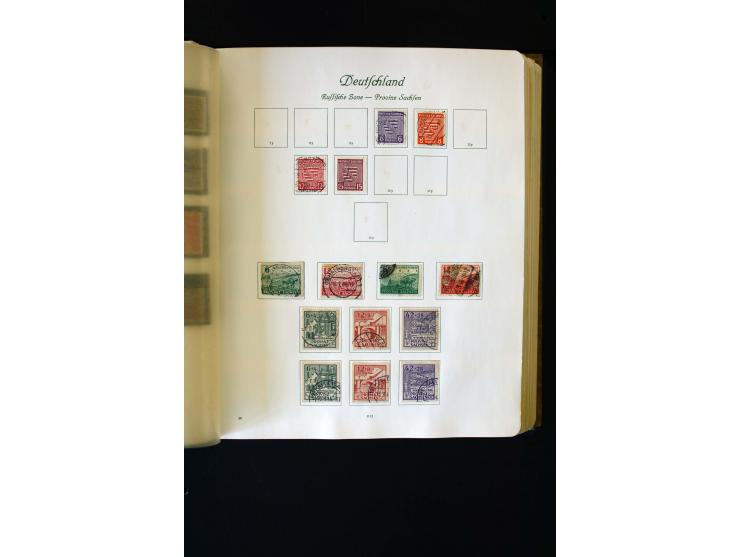 1945/60, postfrische, ungebrauchte und gestempelte Sammlung mit Gemeinschaftsausgaben, Bizone, SBZ, DDR, Bund (mit allen gute