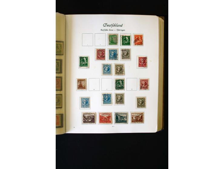 1945/60, postfrische, ungebrauchte und gestempelte Sammlung mit Gemeinschaftsausgaben, Bizone, SBZ, DDR, Bund (mit allen gute