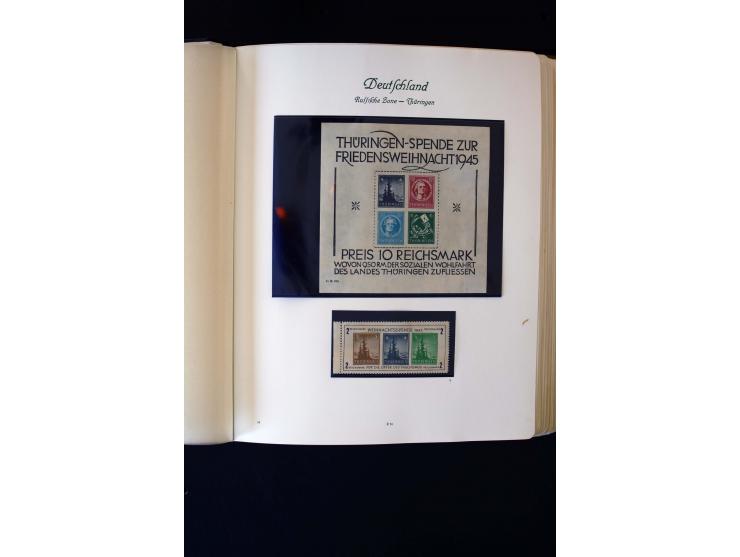 1945/60, postfrische, ungebrauchte und gestempelte Sammlung mit Gemeinschaftsausgaben, Bizone, SBZ, DDR, Bund (mit allen gute