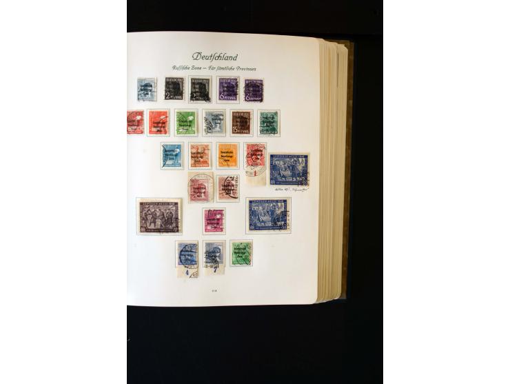 1945/60, postfrische, ungebrauchte und gestempelte Sammlung mit Gemeinschaftsausgaben, Bizone, SBZ, DDR, Bund (mit allen gute