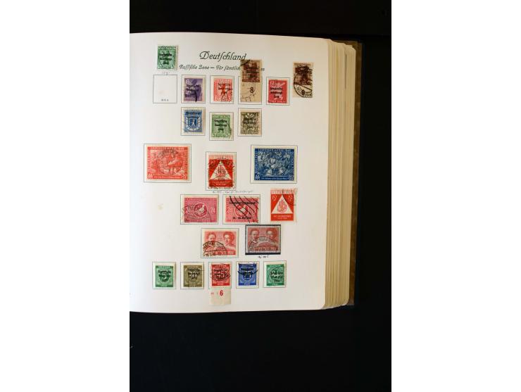 1945/60, postfrische, ungebrauchte und gestempelte Sammlung mit Gemeinschaftsausgaben, Bizone, SBZ, DDR, Bund (mit allen gute