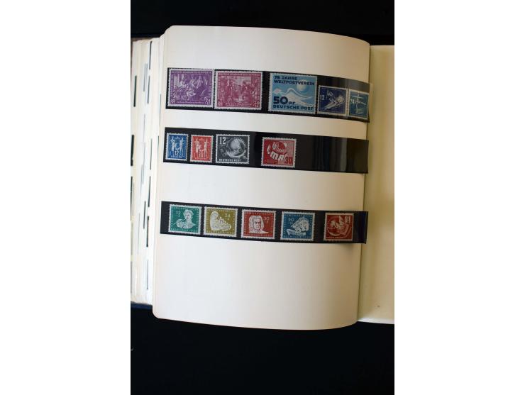 1945/60, postfrische, ungebrauchte und gestempelte Sammlung mit Gemeinschaftsausgaben, Bizone, SBZ, DDR, Bund (mit allen gute