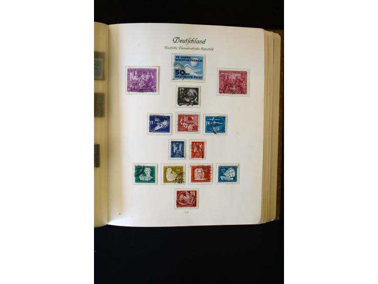 1945/60, postfrische, ungebrauchte und gestempelte Sammlung mit Gemeinschaftsausgaben, Bizone, SBZ, DDR, Bund (mit allen gute