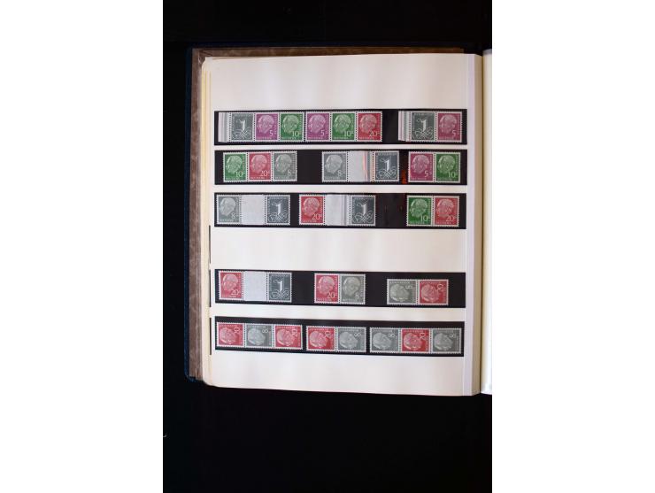 1945/60, postfrische, ungebrauchte und gestempelte Sammlung mit Gemeinschaftsausgaben, Bizone, SBZ, DDR, Bund (mit allen gute