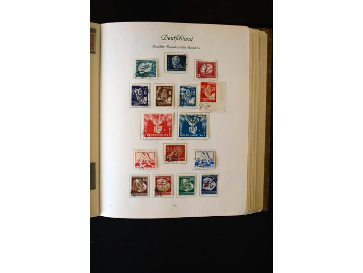 1945/60, postfrische, ungebrauchte und gestempelte Sammlung mit Gemeinschaftsausgaben, Bizone, SBZ, DDR, Bund (mit allen gute