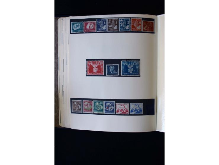 1945/60, postfrische, ungebrauchte und gestempelte Sammlung mit Gemeinschaftsausgaben, Bizone, SBZ, DDR, Bund (mit allen gute