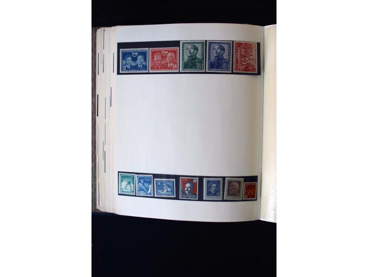 1945/60, postfrische, ungebrauchte und gestempelte Sammlung mit Gemeinschaftsausgaben, Bizone, SBZ, DDR, Bund (mit allen gute