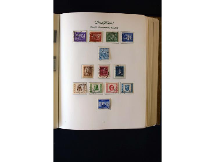 1945/60, postfrische, ungebrauchte und gestempelte Sammlung mit Gemeinschaftsausgaben, Bizone, SBZ, DDR, Bund (mit allen gute