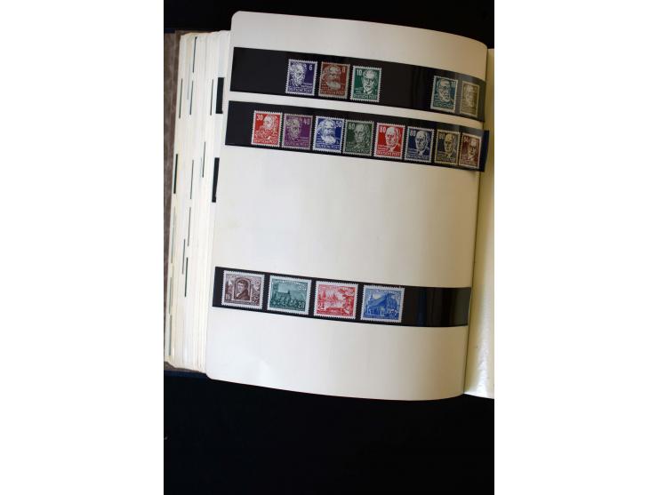 1945/60, postfrische, ungebrauchte und gestempelte Sammlung mit Gemeinschaftsausgaben, Bizone, SBZ, DDR, Bund (mit allen gute