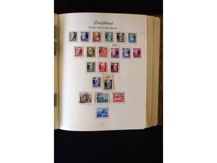 1945/60, postfrische, ungebrauchte und gestempelte Sammlung mit Gemeinschaftsausgaben, Bizone, SBZ, DDR, Bund (mit allen gute