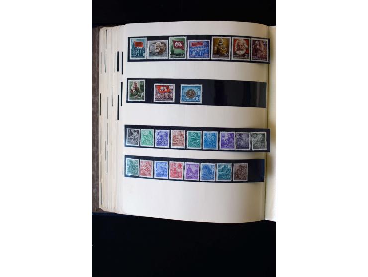 1945/60, postfrische, ungebrauchte und gestempelte Sammlung mit Gemeinschaftsausgaben, Bizone, SBZ, DDR, Bund (mit allen gute