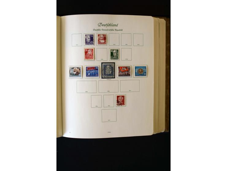 1945/60, postfrische, ungebrauchte und gestempelte Sammlung mit Gemeinschaftsausgaben, Bizone, SBZ, DDR, Bund (mit allen gute