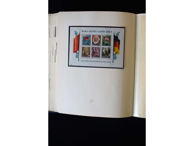 1945/60, postfrische, ungebrauchte und gestempelte Sammlung mit Gemeinschaftsausgaben, Bizone, SBZ, DDR, Bund (mit allen gute