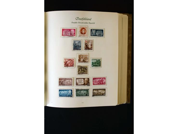 1945/60, postfrische, ungebrauchte und gestempelte Sammlung mit Gemeinschaftsausgaben, Bizone, SBZ, DDR, Bund (mit allen gute