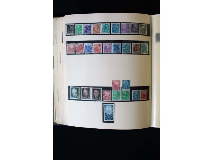 1945/60, postfrische, ungebrauchte und gestempelte Sammlung mit Gemeinschaftsausgaben, Bizone, SBZ, DDR, Bund (mit allen gute