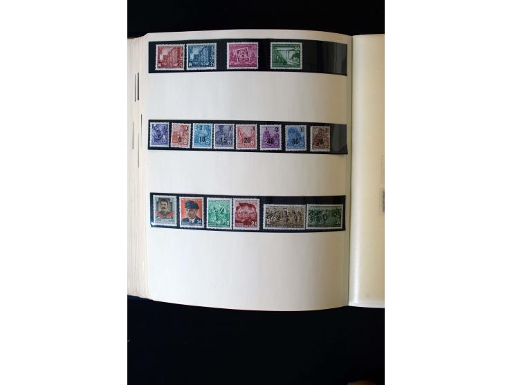 1945/60, postfrische, ungebrauchte und gestempelte Sammlung mit Gemeinschaftsausgaben, Bizone, SBZ, DDR, Bund (mit allen gute
