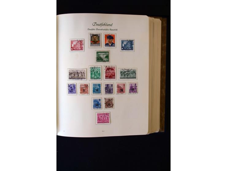 1945/60, postfrische, ungebrauchte und gestempelte Sammlung mit Gemeinschaftsausgaben, Bizone, SBZ, DDR, Bund (mit allen gute