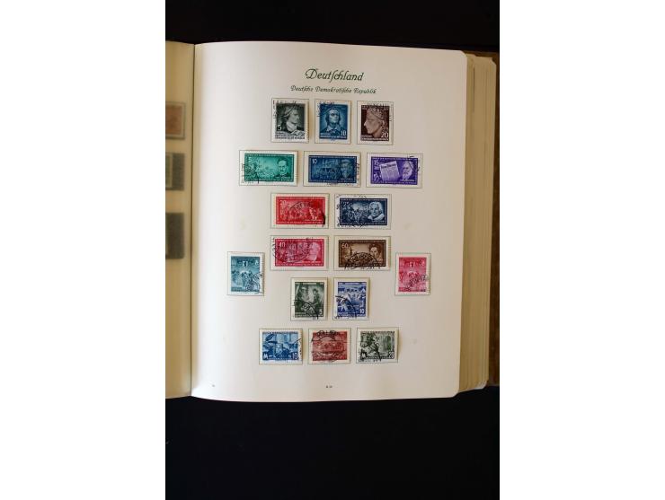 1945/60, postfrische, ungebrauchte und gestempelte Sammlung mit Gemeinschaftsausgaben, Bizone, SBZ, DDR, Bund (mit allen gute